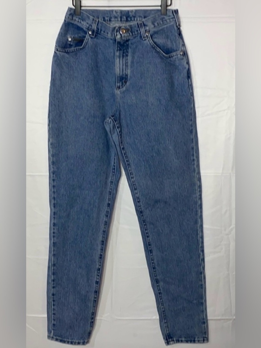 Vintage 80’s Lee High Waist Jeans Size 12 Long 27” Waist Tapered Leg Made In USA